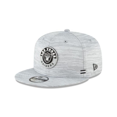 Grey Las Vegas Raiders Hat - New Era NFL Official NFL Fall Sideline 9FIFTY Snapback Caps USA2136947